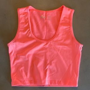 Bright coral Zyia crop top